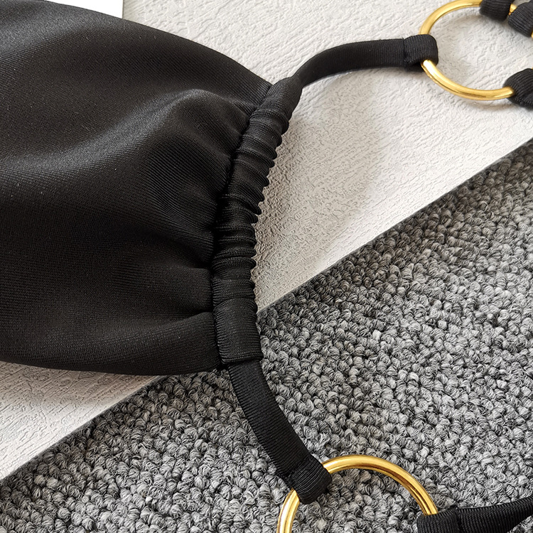 Tropical Ring Linked Halter Bikini Swimsuit