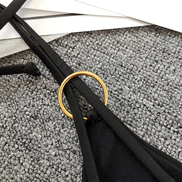 Tropical Ring Linked Halter Bikini Swimsuit