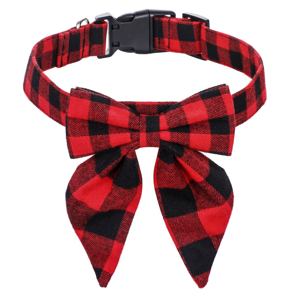Adjustable Cotton Red Bowtie Dog Christmas Collars