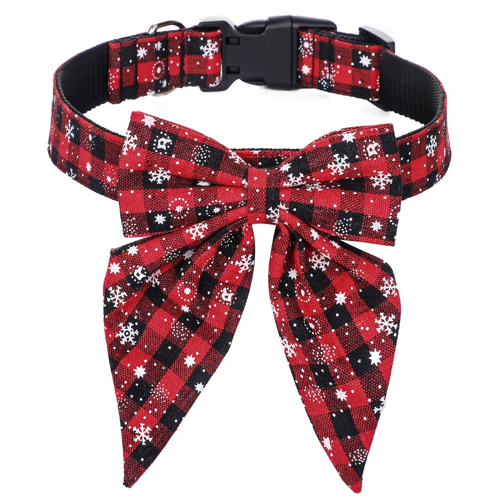 Adjustable Cotton Red Bowtie Dog Christmas Collars