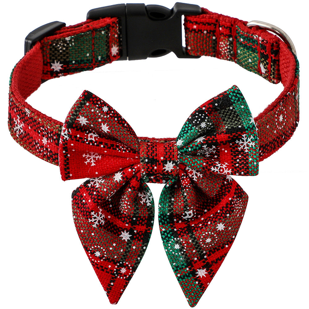 Adjustable Cotton Red Bowtie Dog Christmas Collars