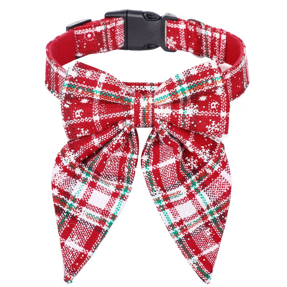 Adjustable Cotton Red Bowtie Dog Christmas Collars