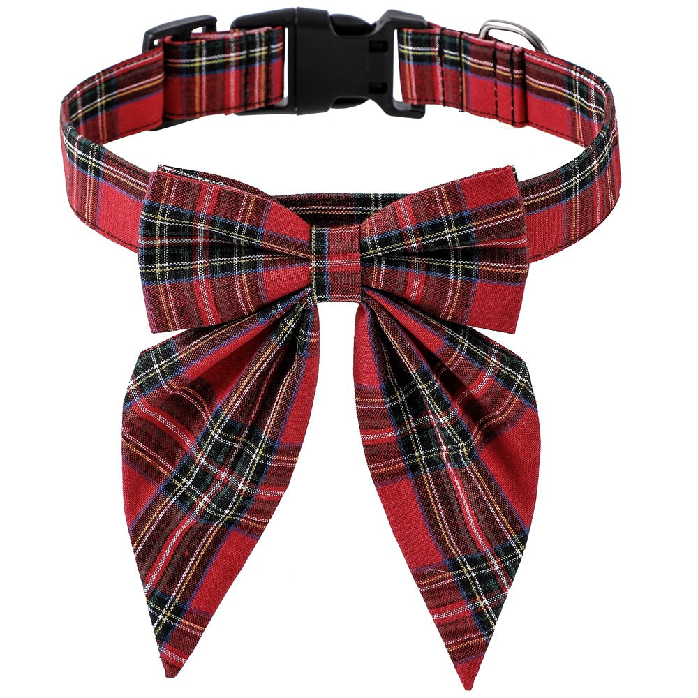 Adjustable Cotton Red Bowtie Dog Christmas Collars