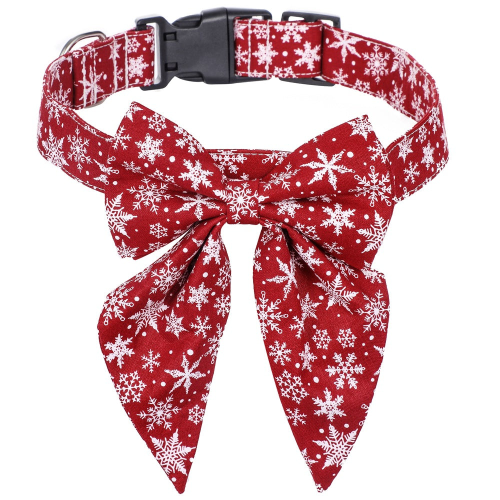 Adjustable Cotton Red Bowtie Dog Christmas Collars
