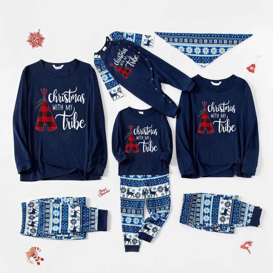 2022 Christmas Family Matching Sleepwear Pajamas Deer Print Pajamas Set