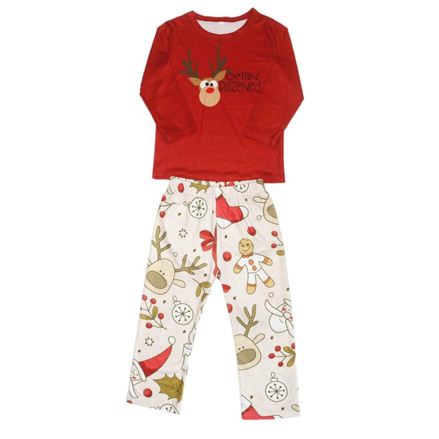 Chicmatchy Cute Cartoon Pattern Print Family Matching Pajamas Set With