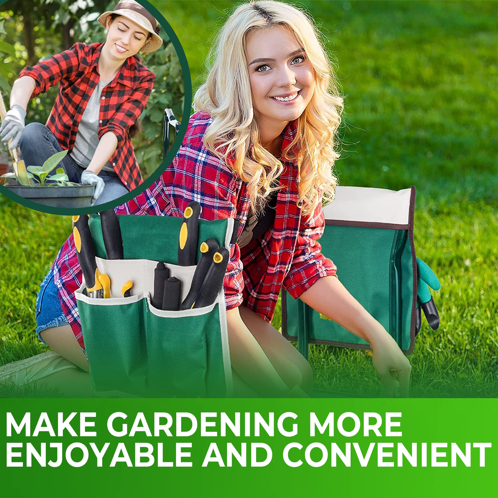 Garden Kneeler And Seat - Protects Your Knees, Clothes From Dirt & Grass Stains