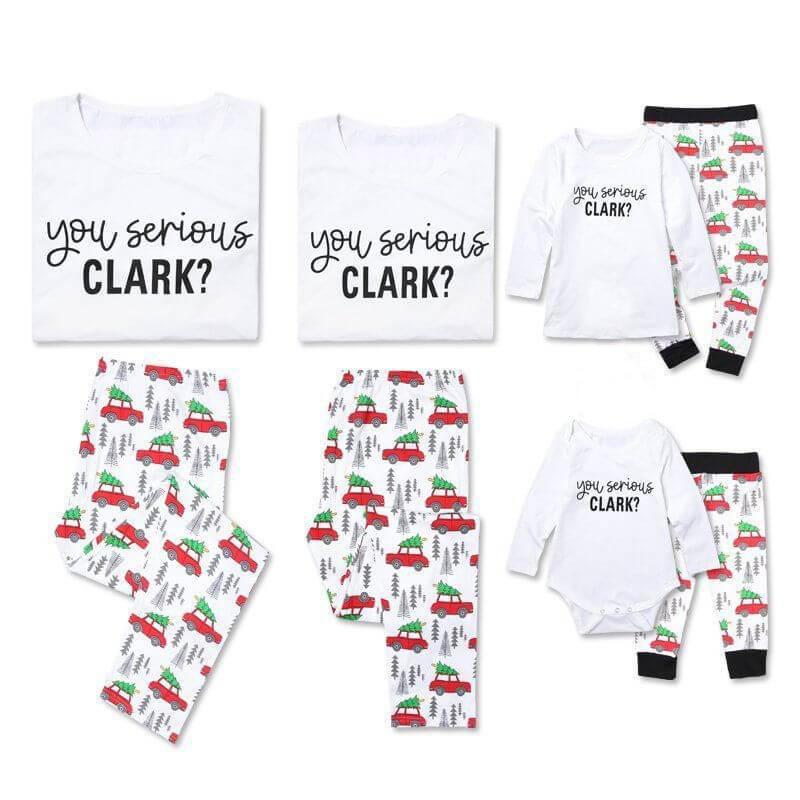 Sale！You Serious CLARK Top and Cute Cartoon Pants Pajamas Set for Family