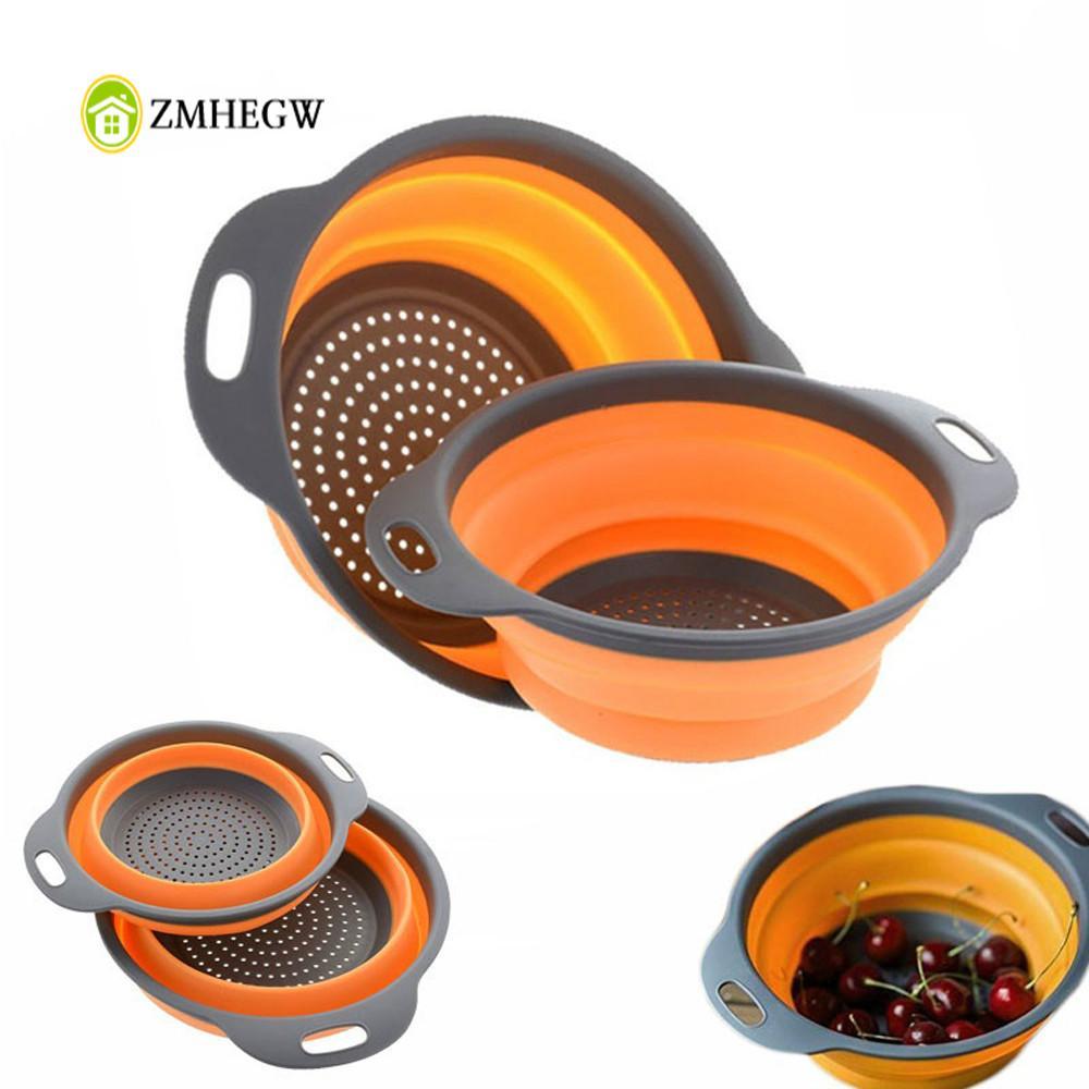 Foldable Silicone Colander Fruit Vegetable Washing Basket