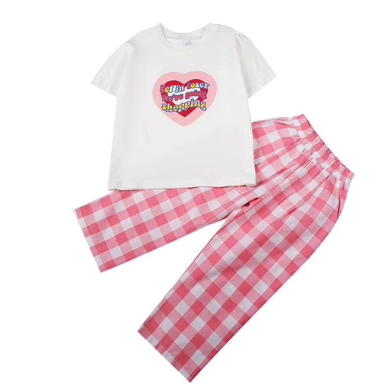 Mommy and Me Tee Top & Plaid Pants
