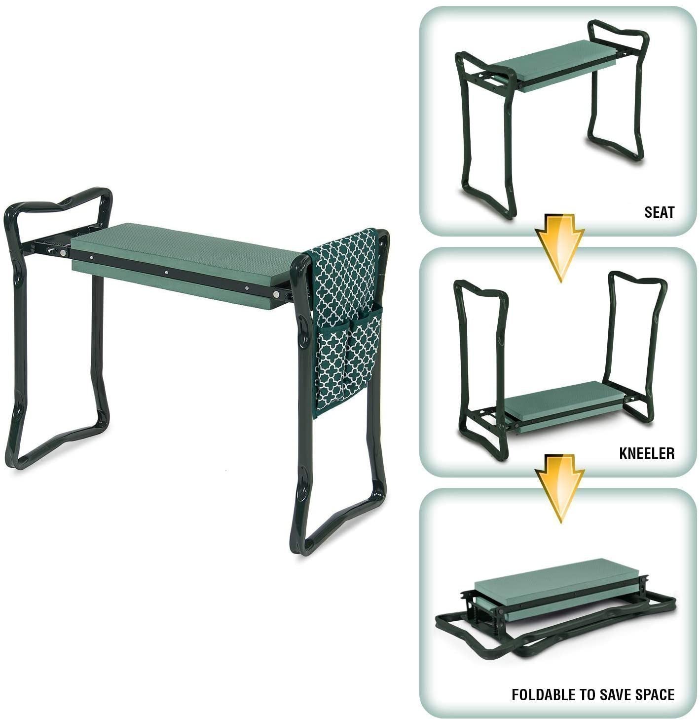 Garden Kneeler And Seat - Protects Your Knees, Clothes From Dirt & Grass Stains