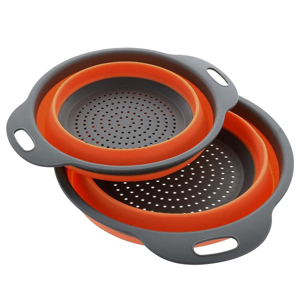 Foldable Silicone Colander Fruit Vegetable Washing Basket
