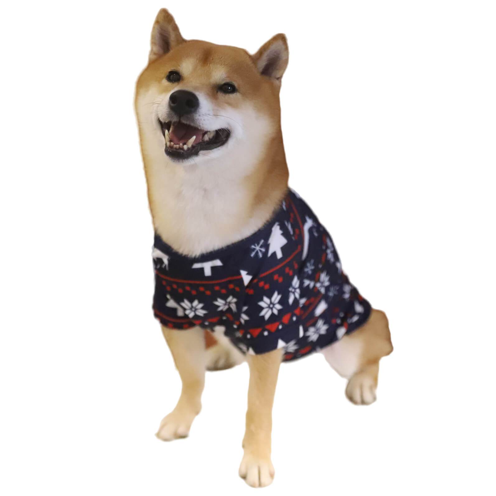 Merry Christmas Elk Tree and Snowflake Print Dog Clothes Pet Pajamas and Pet Triangle Bibs Scarf