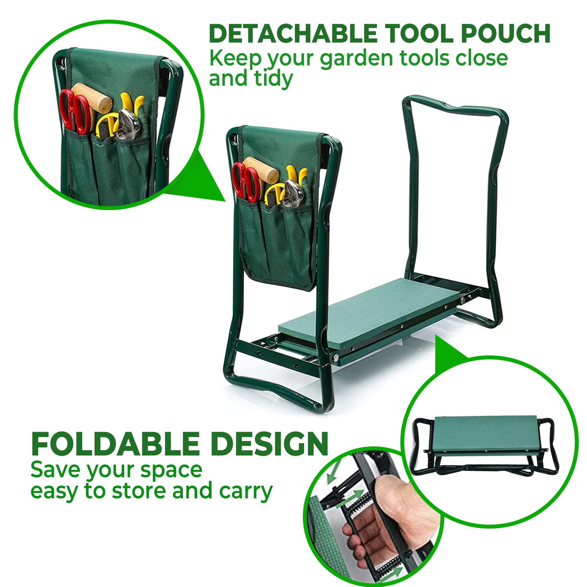 Garden Kneeler And Seat - Protects Your Knees, Clothes From Dirt & Grass Stains