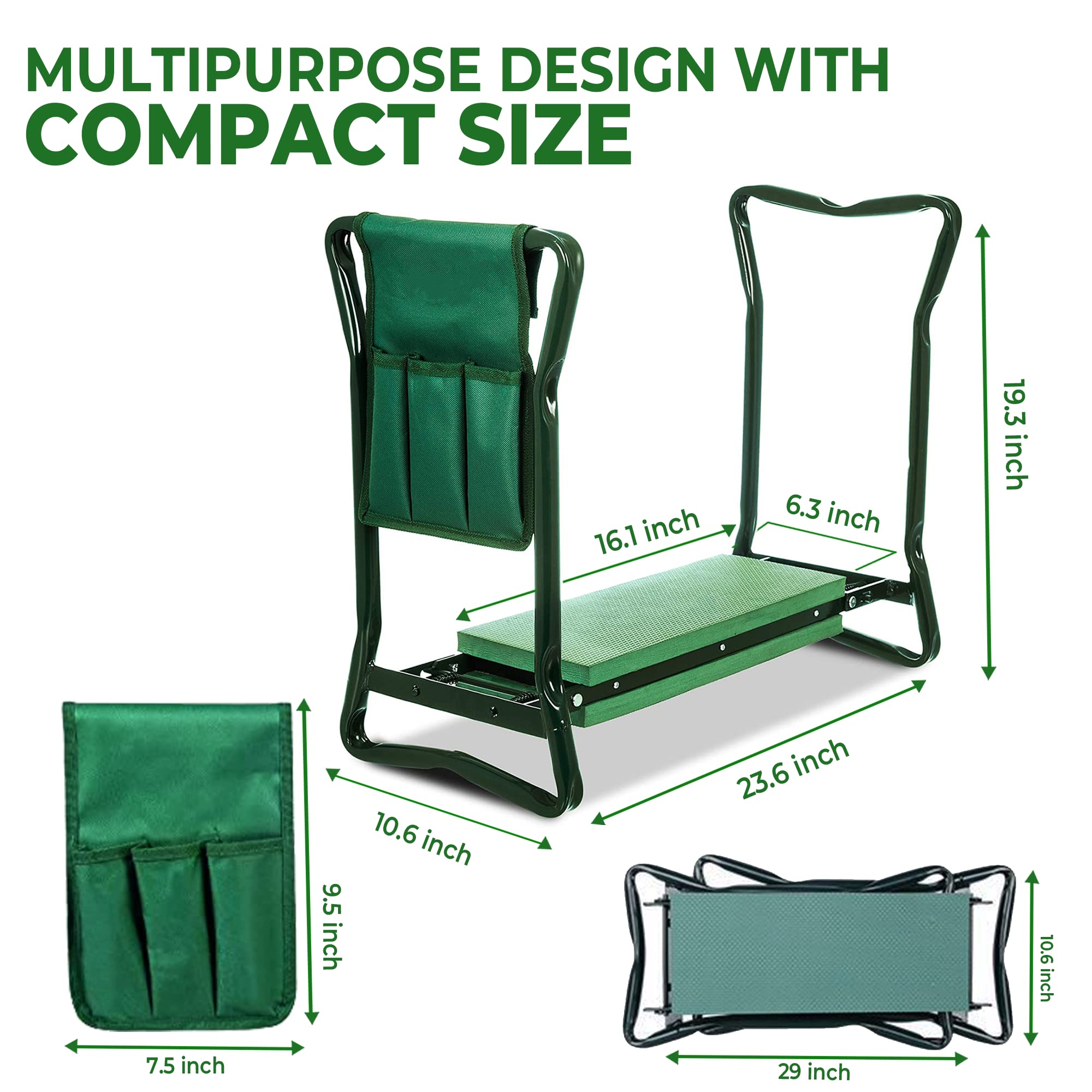 Garden Kneeler And Seat - Protects Your Knees, Clothes From Dirt & Grass Stains