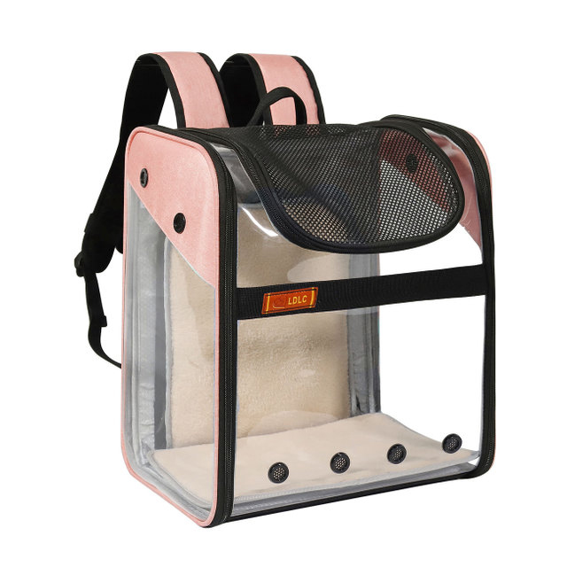 PVC Transparent folding breathable pet backpack expandable cat carrier