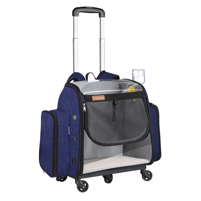 new coming big volume luxury wheeled portable and movable castle pet carrier pet castle for cats and dogs