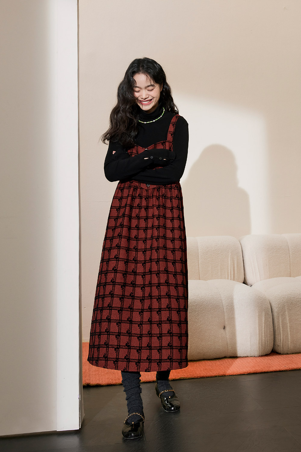 Vintage red plaid strappy dress – KUOSE.com