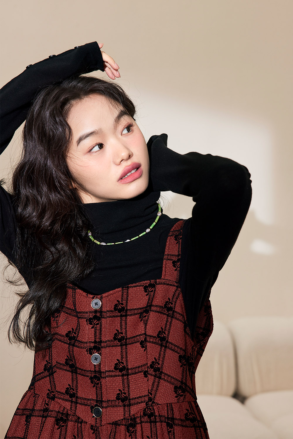 Vintage red plaid strappy dress – KUOSE.com