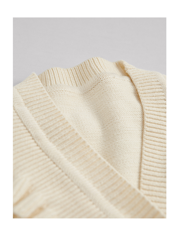 French Design V-Neck Knit Cardigan