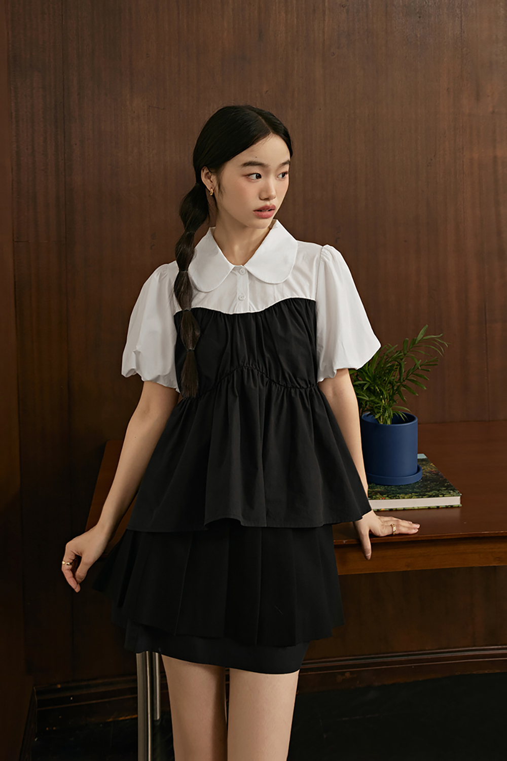 Babydoll colorblock dress