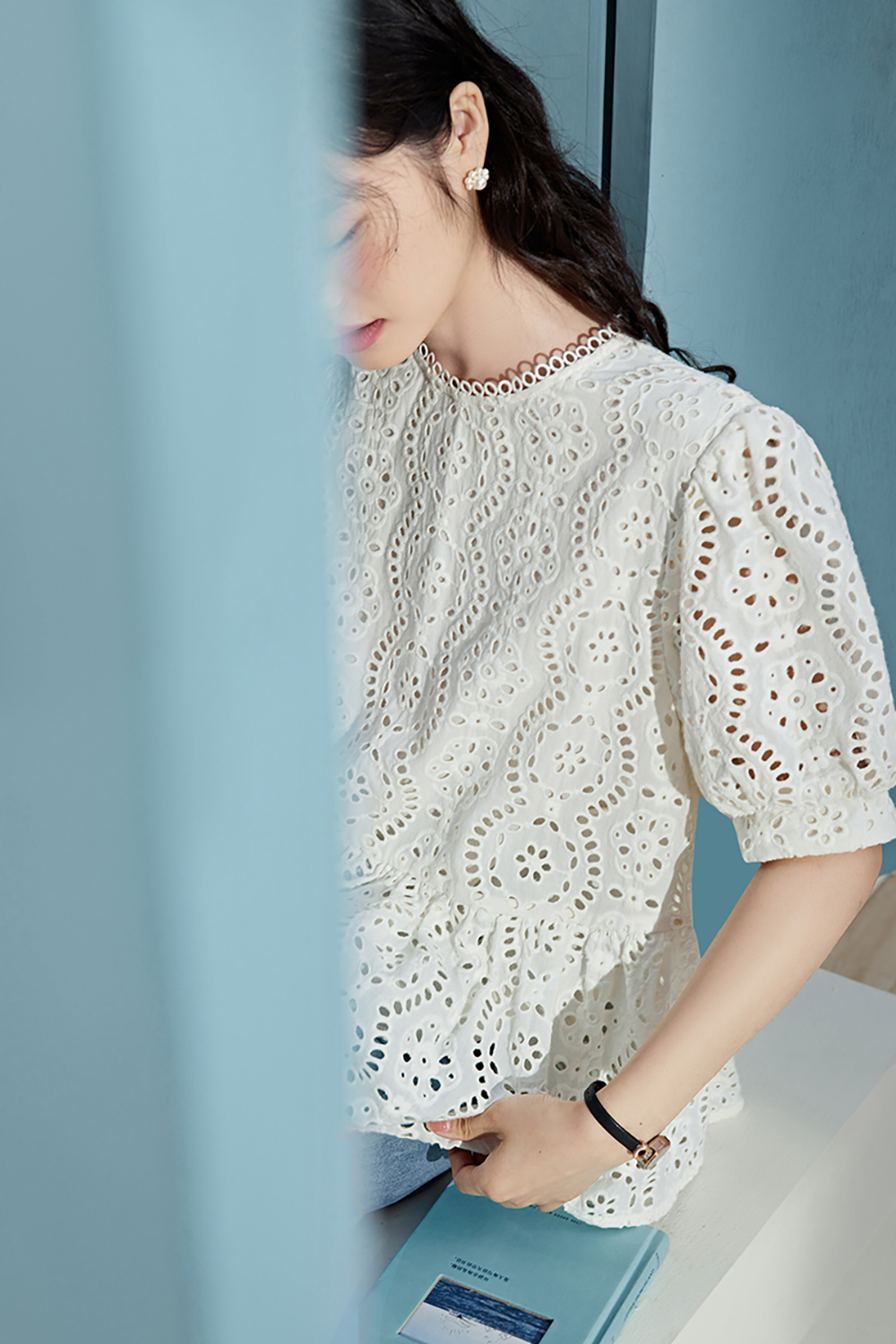 Ruffled laced blouse