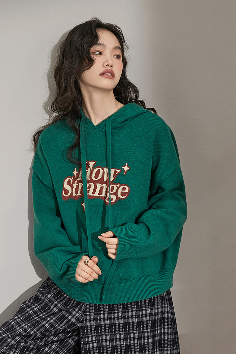 College style casual hooded sweater