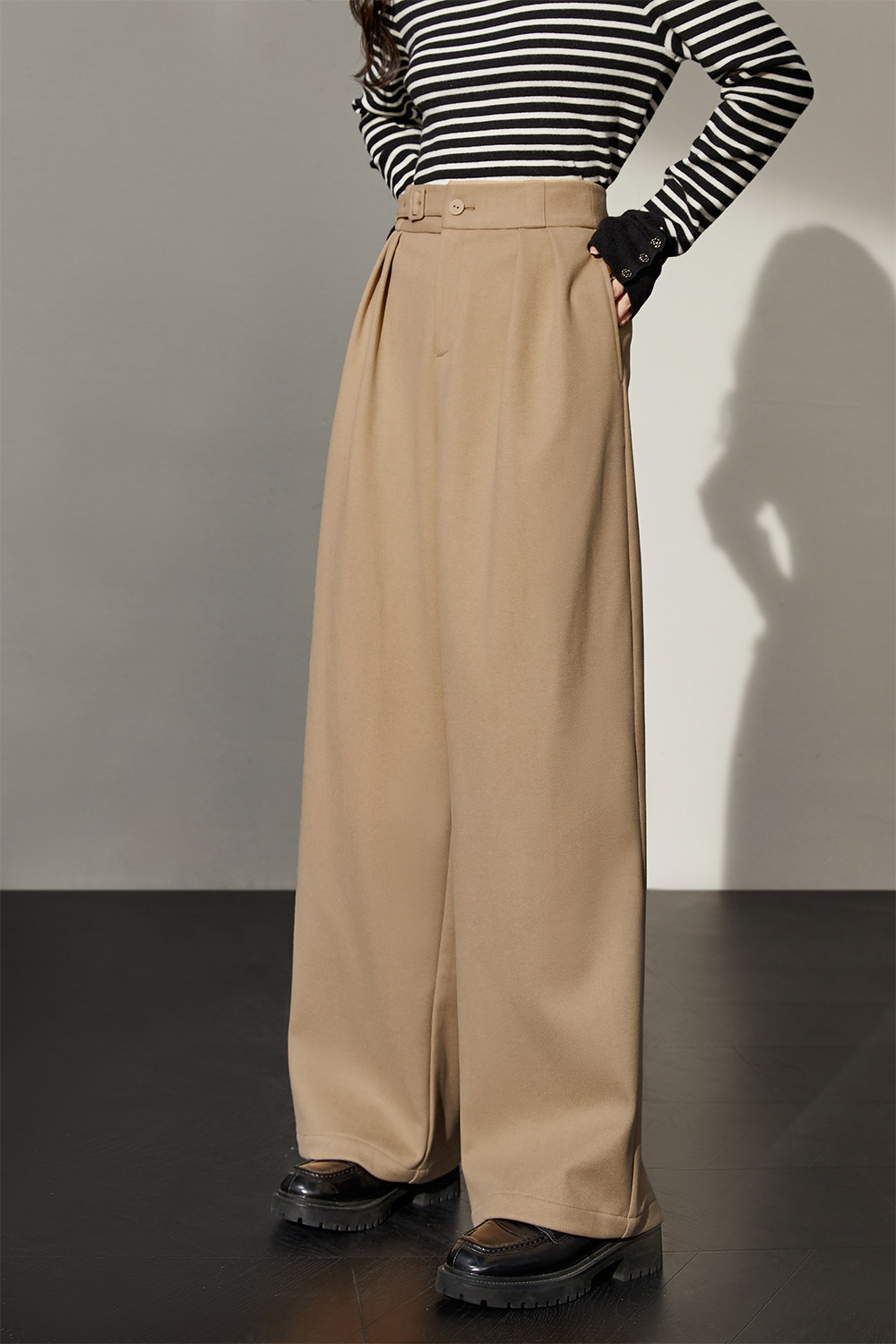 Khaki Design Straight Casual Pants Thickened Temperament Long Pants