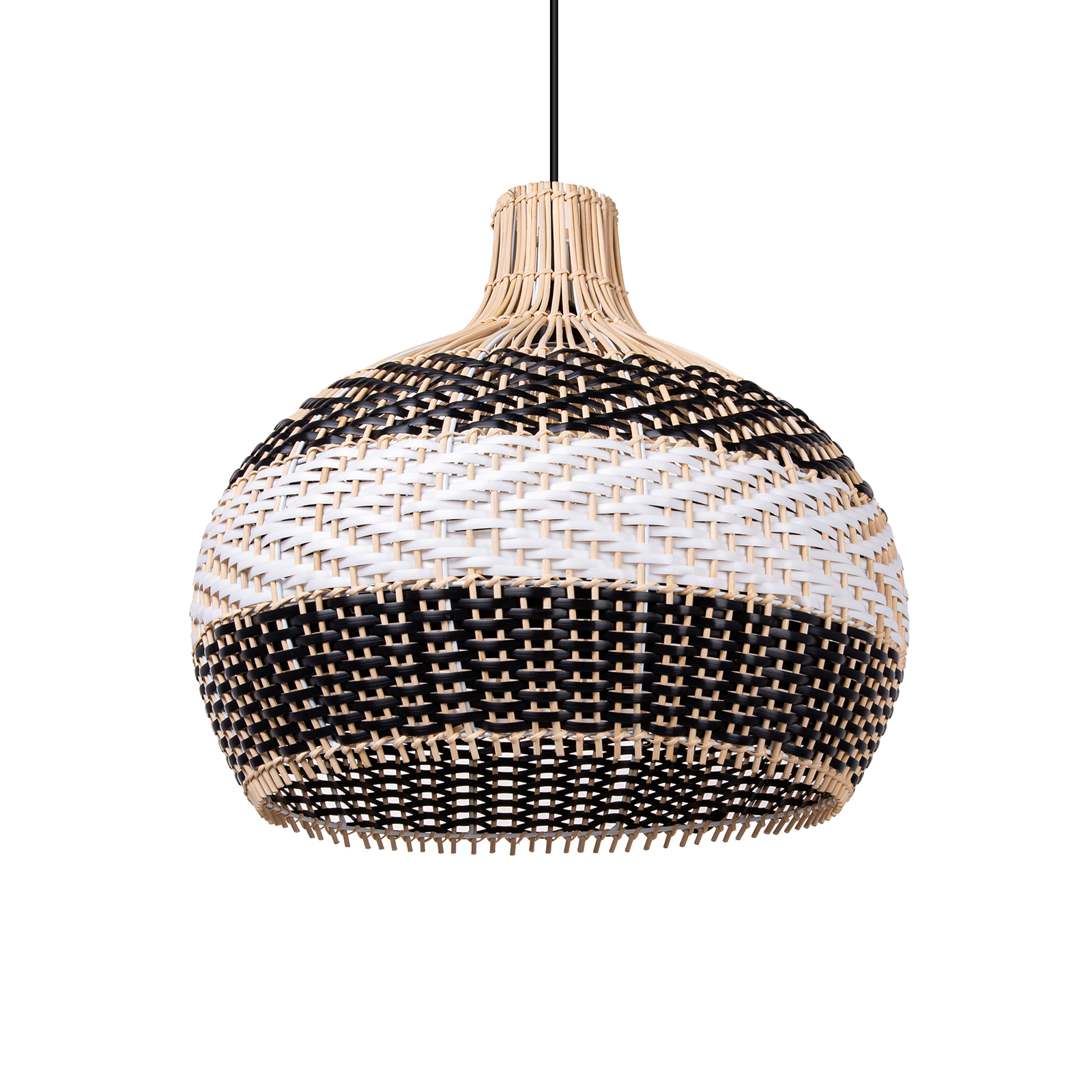 White Lampshade Rattan Pendant Light 