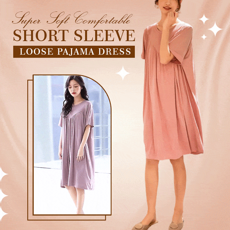 Super Soft Comfortable Short Sleeve Loose Pajama Dress 🔥Buy 2 Free Shipping