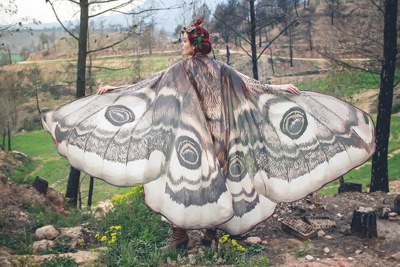 Moth wings costume  butterfly cape fairy wings festival clothing  burning man moth costume