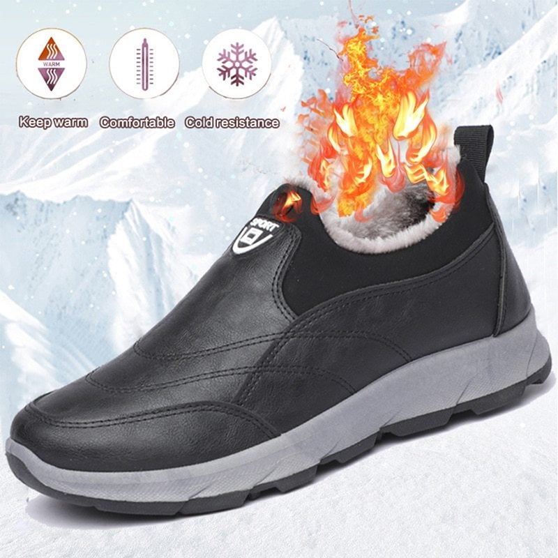 🎅🎄Christmas Hot Sales -50% OFF - Men's Winter Waterproof Leather Snow Boots[PAIN REDUCTION⚡]