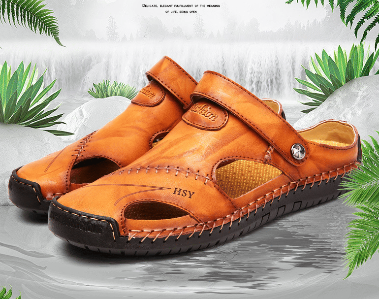 🔥Last Day 30% OFF -Large Size Soft Leather Men's Breathable Outdoor Sandals(Buy 2 Free Shipping)