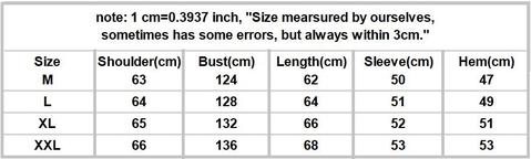 SURF BOARD HOODIE - Size Chart
