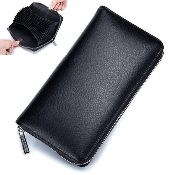 🔥 Unisex Multi-Compartment Anti-Fraud Credit Card Genuine Leather Wallet
