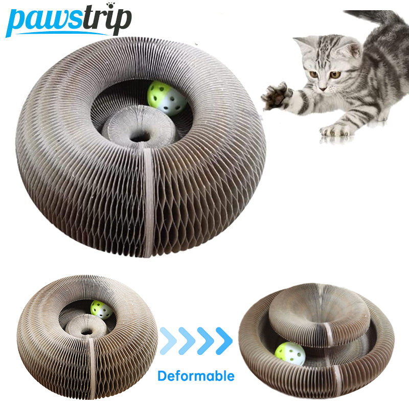 Magic Organ Cat Scratching Board with Bell Ball Interactive Cat Toy for Cat Grinding Claw Corrugated Paper Cat Climbing Frame