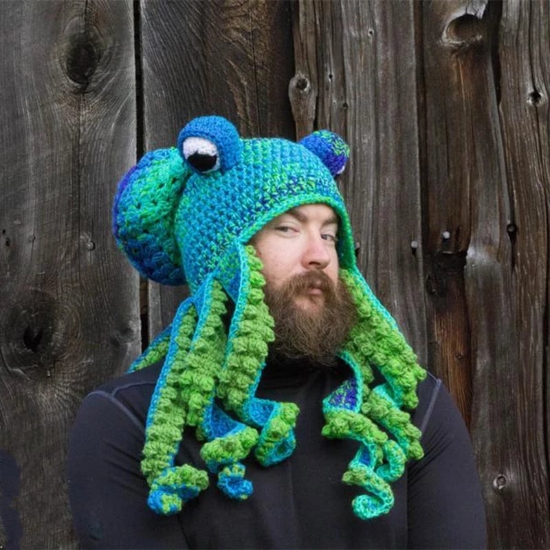 Last Day 49% OFF🔥 Octopus Pattern Color Block Crochet Hat