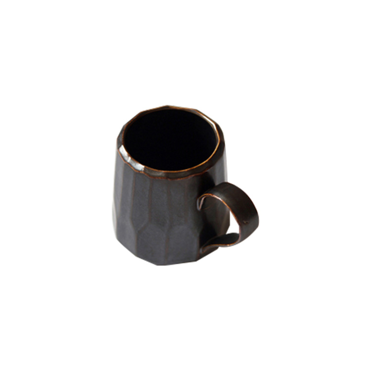 Multi-faceted Mug/Coffee mug/Mug/Leaf pattern/hand-painted pattern/semi-handmade/pottery/Drinks/Tea/Milk/Salad/Coffee/Cereal