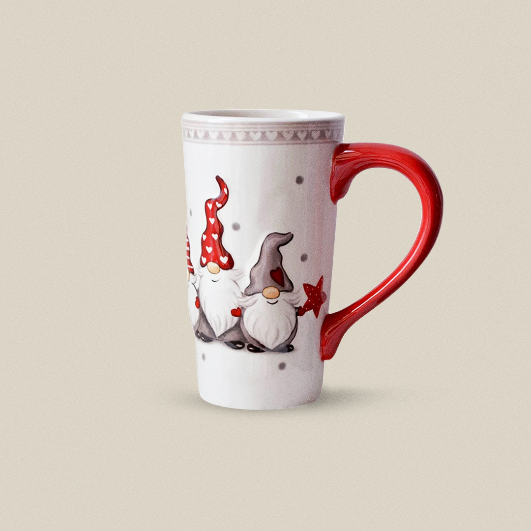 Cute Santa Claus hand-painted large capacity ceramic mug 