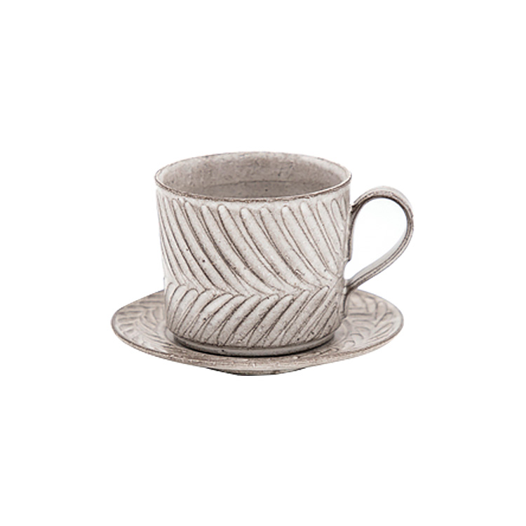 Powder-coated coffee cup/Coffee mug/Mug/Leaf pattern/hand-painted pattern/semi-handmade/pottery/Drinks/Tea/Milk/Salad/Coffee/Cereal