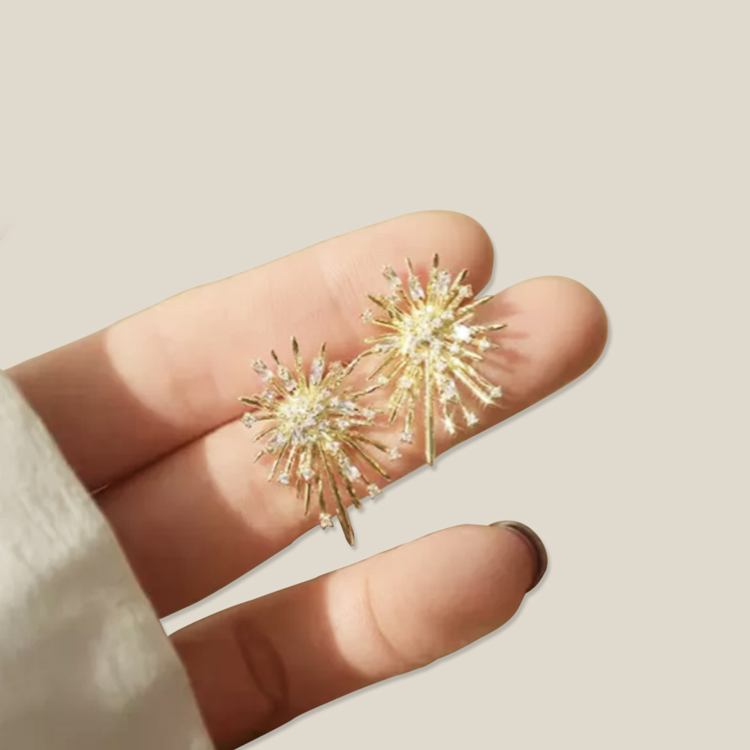 Diamond Firework Earrings| Starburst earrings | Bridesmaids Earrings