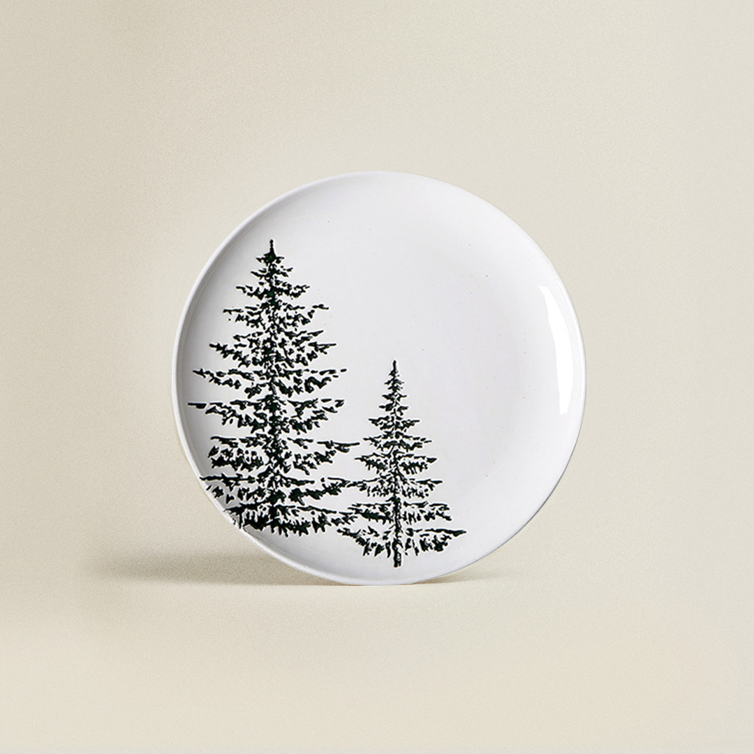 Christmas Snowy Spruce Forest 4-Piece Dinnerware Set