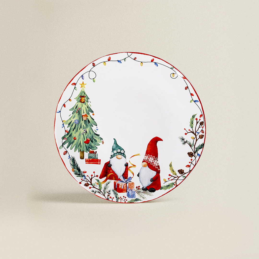 Christmas Gnomes 11inches Dinner Plates