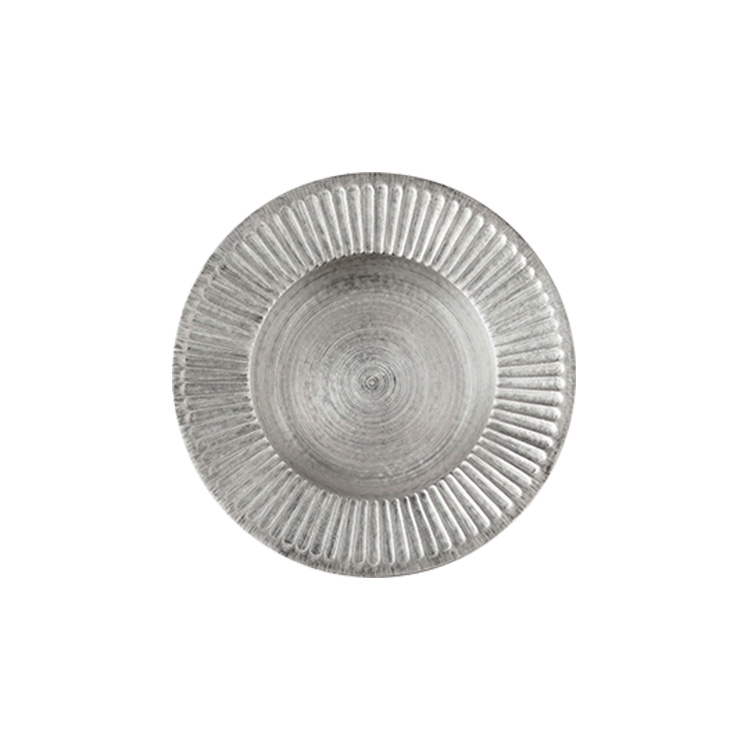 925 Silver-enameled plate/Oriental Zen/White pattern/Hand-carving/Bamboo hat pattern/High temperature resistant/Large capacity