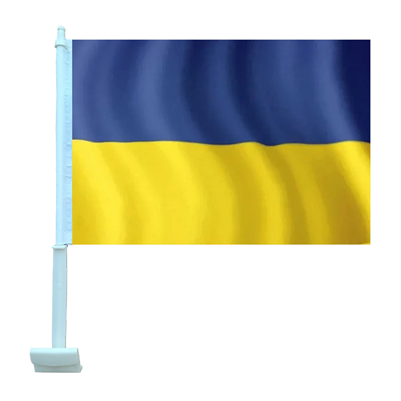 Ukraine Car Flag 12"x18" Double Sided with Window Clip