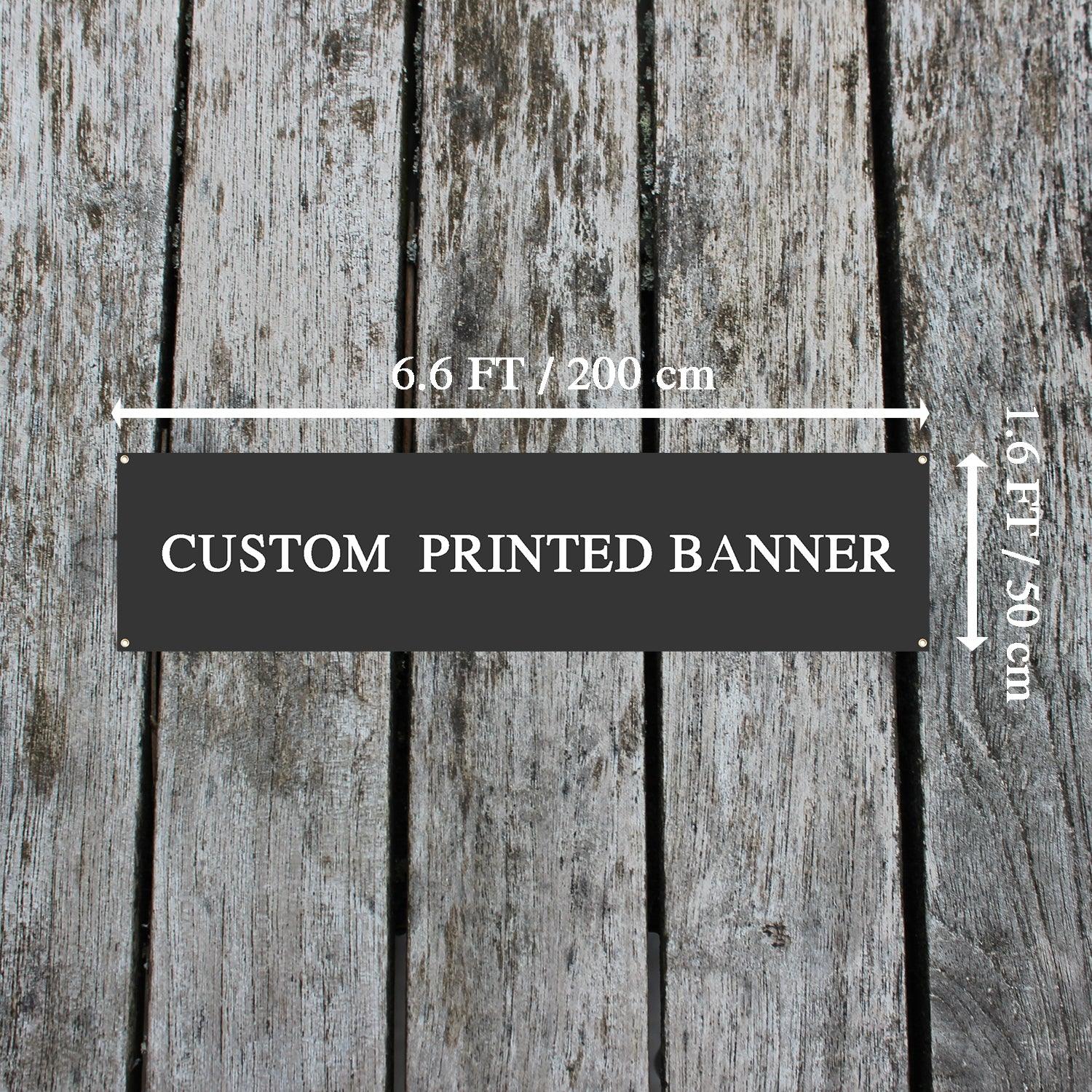 Custom Banner Personalized Sign with 26' Hanging String