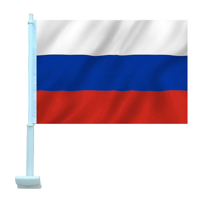 Russian Car Flag 12"x18" Double Sided with Window Clip