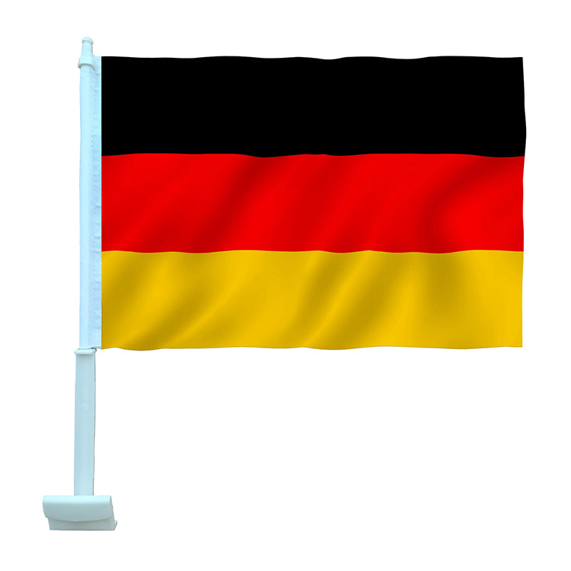 Germany Car Flag 12"x18" Double Sided with Window Clip