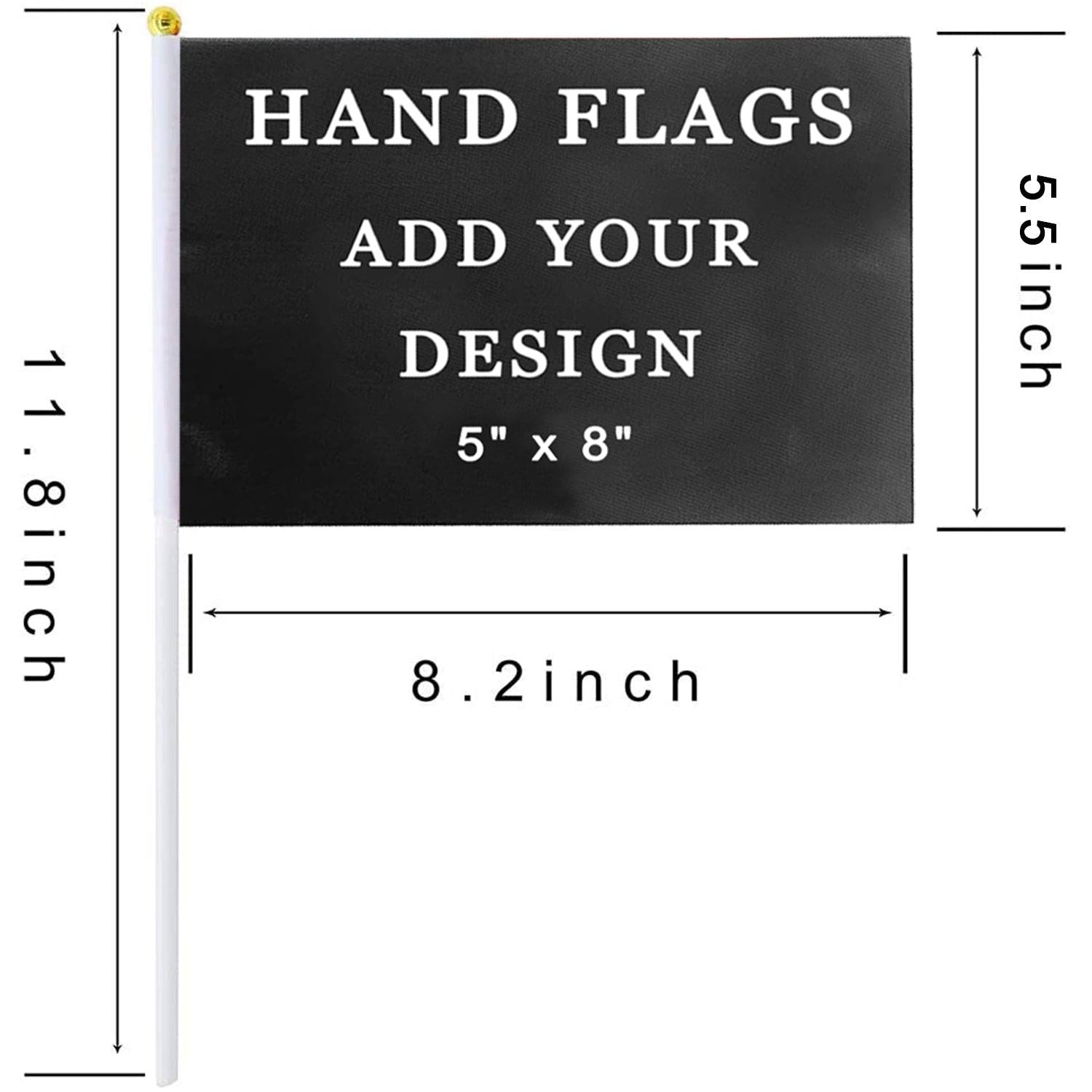 Custom Stick Flag,Personalized Small Mini Flags with Pole(Single Sided)