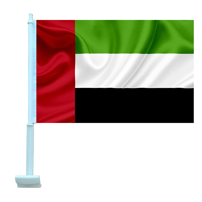 United Arab Emirates Car Flag 12"x18" with Window Clip